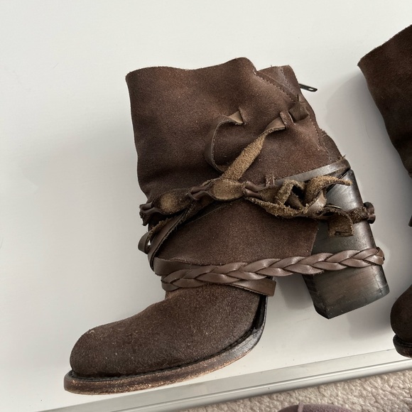 Freebird FB CAIRO Dark Brown Ankle Booties with Braided Straps - Picture 4 of 11